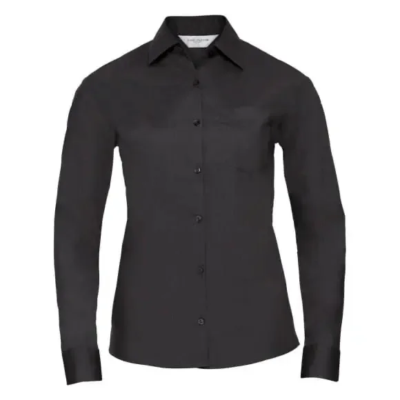 russell_athletic_ladies_long_sleeve_polycotton_poplin_shirt_r-934f-0_black